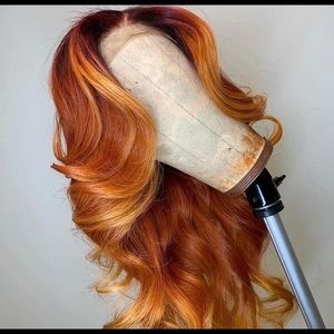 22” Light Brown/Blond/Orange Front Lace Wig Unit